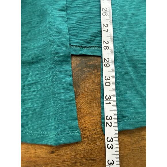 Chicos Cardigan Womens Medium Teal Ultimate Tee Slub Knit Open Front Cotton - Picture 8 of 8